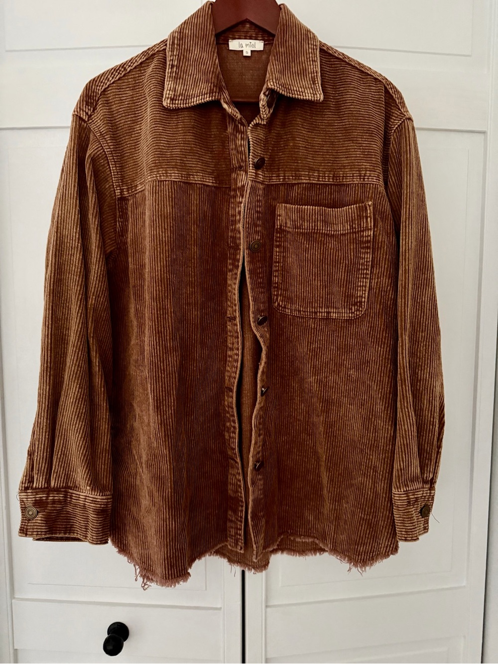 LA MIEL Women’s Brown Corduroy Shirt Jacket